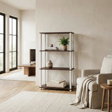 Wood 4-Tier Bookcase with Open Shelving for Stylish Storage