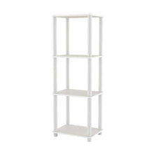 Wood 4-Tier Open Bookcase with Spacious Shelving for Living Room Storage