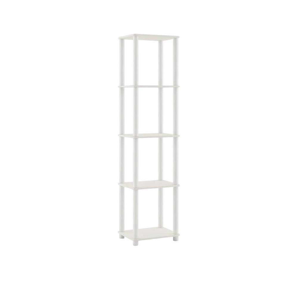 Wood 5-Tier Open Bookcase with Multiple Shelves and Sturdy Construction