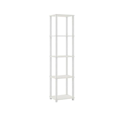 Wood 5-Tier Open Bookcase with Multiple Shelves and Sturdy Construction