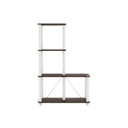 Wooden 4-Cube Shelves Open Bookcase with Storage Compartments