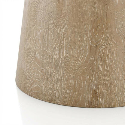 Round Solid Wood End Table with Pedestal Base for Living Room Decor