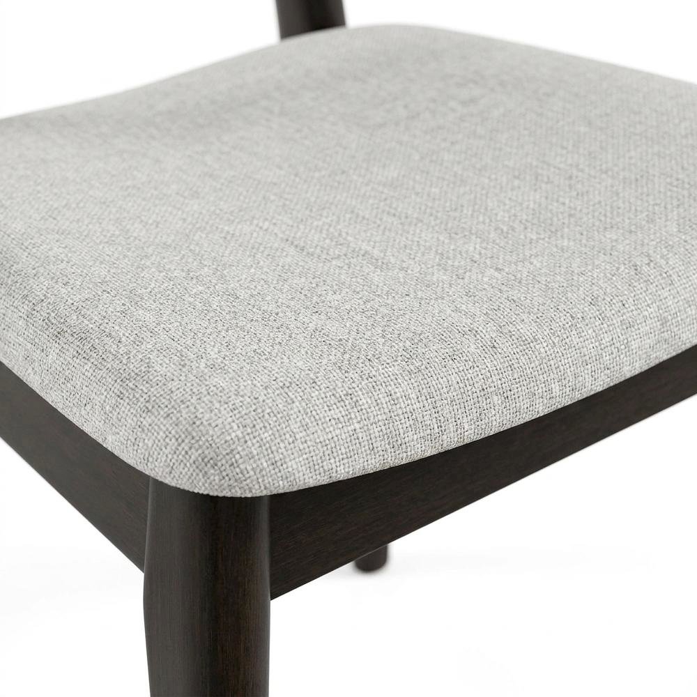 Black Wenge Dining Side Chairs Set of 2 with Solid Wood Design