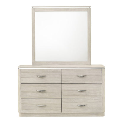 Ventur 6-Drawer Dresser With Mirror in Dusty Gray