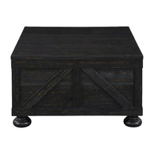 Black Wood Hidden Storage Coffee Table with Pine Veneer and MDF