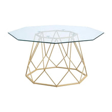 Gold Steel and Tempered Glass Coffee Table with Contemporary Style