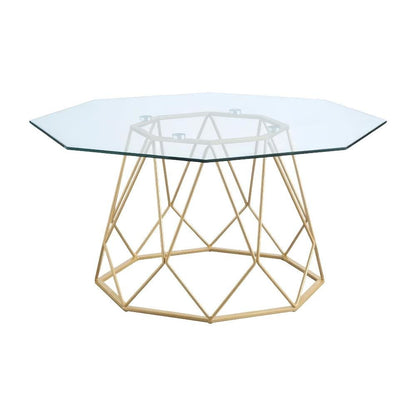 Gold Steel and Tempered Glass Coffee Table with Contemporary Style