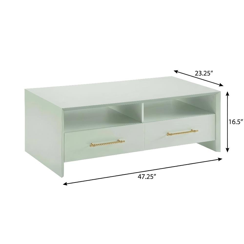 Verdant Wood Coffee Table with 2 Drawers and 2 Shelves MDF Particle Board