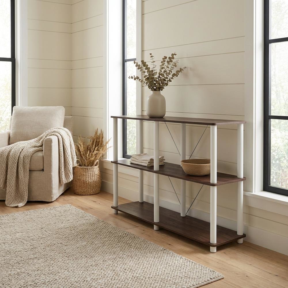 Wood 3-Tier Open Bookcase with Ample Storage and Modern Design