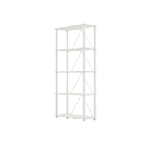 Sturdy 5-Tier Wooden Open Bookcase for Home and Office Storage