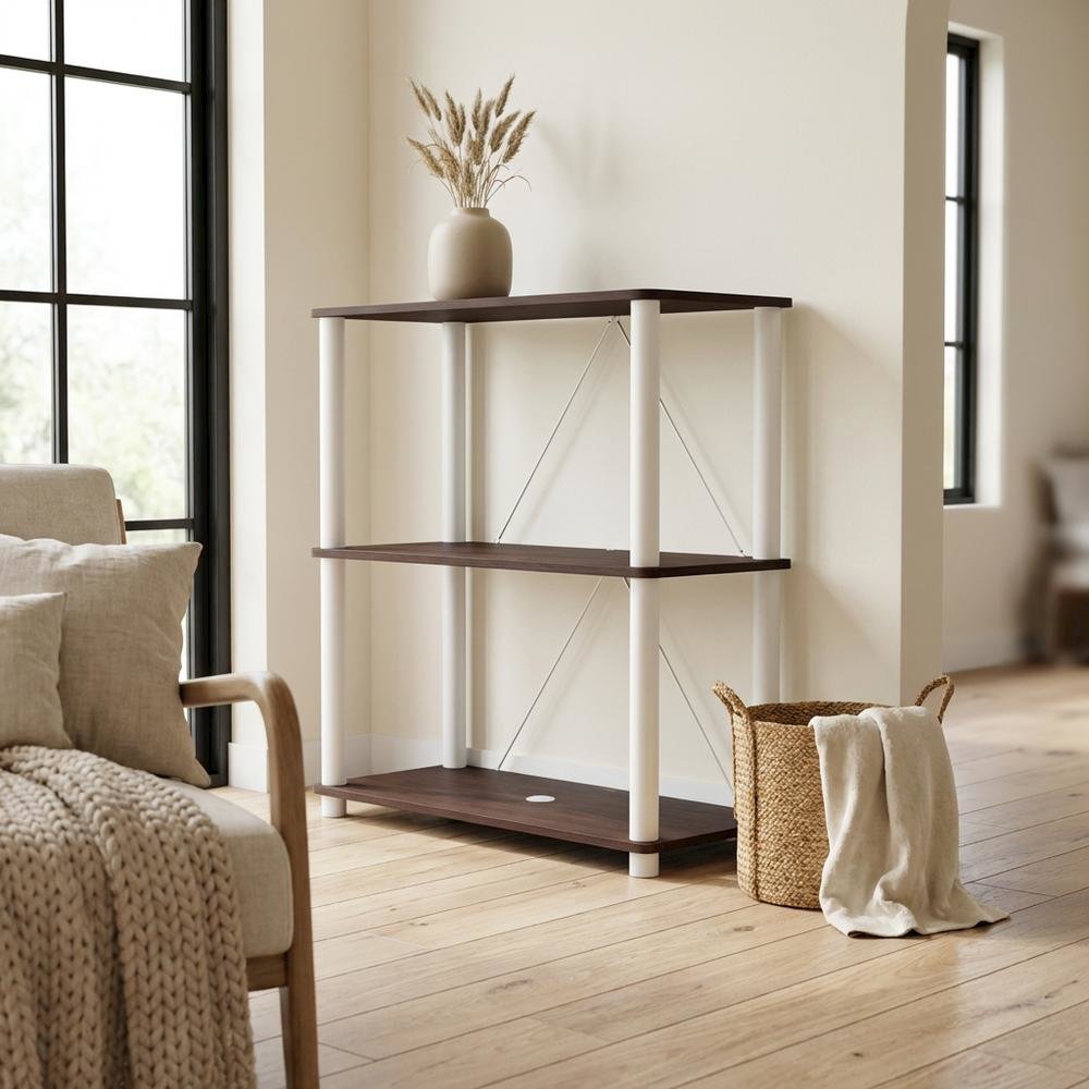 Wooden 3-Tier Bookcase with Open Shelves for Home Storage