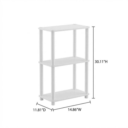Wood 3-Tier Open Bookcase with Elegant Design for Home Storage