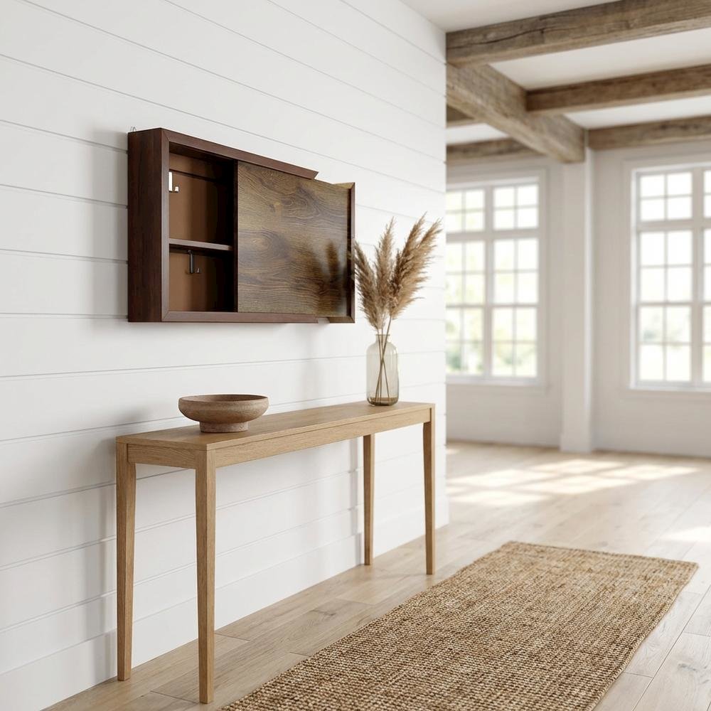 Hidden Storage Cabinet With Photo Frame In Compact 20-Inch Size