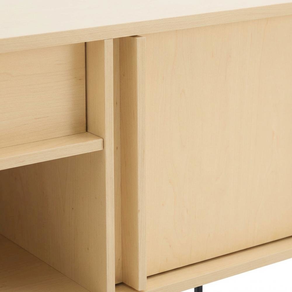 Orange TV Stand with LED Lights and Engineered Wood Construction