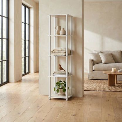 Wood 5-Tier Open Bookcase with Spacious Shelving for Home Storage
