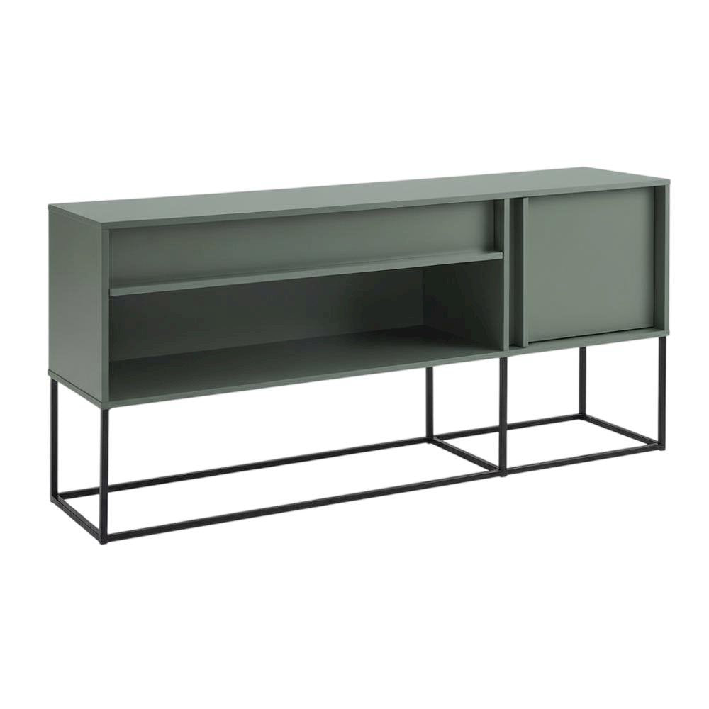TV Stand with LED Light Features and Engineered Wood Construction