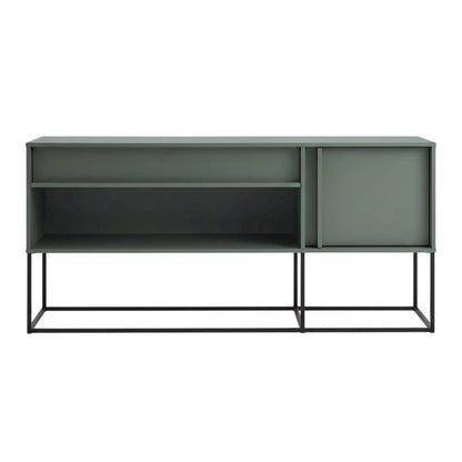 TV Stand with LED Light Features and Engineered Wood Construction