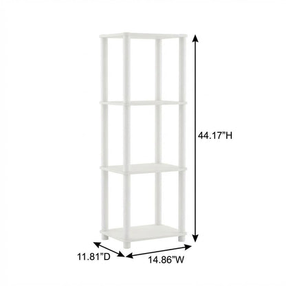 Wood 4-Tier Open Bookcase with Stylish Design for Living Room or Office