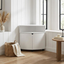 White Corner Storage Cabinet With Led Lighting For Versatile Organization
