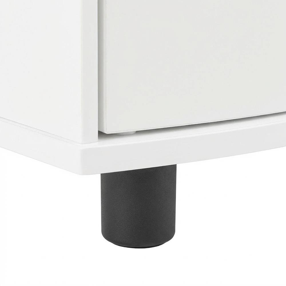 White Corner Storage Cabinet With Led Lighting For Versatile Organization