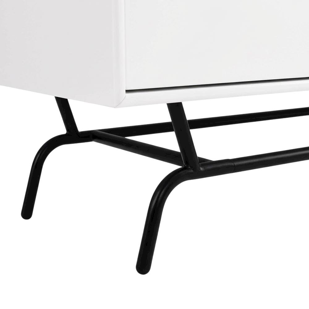 White TV Stand for TVs Up to 65 Inches with 3 Drawers