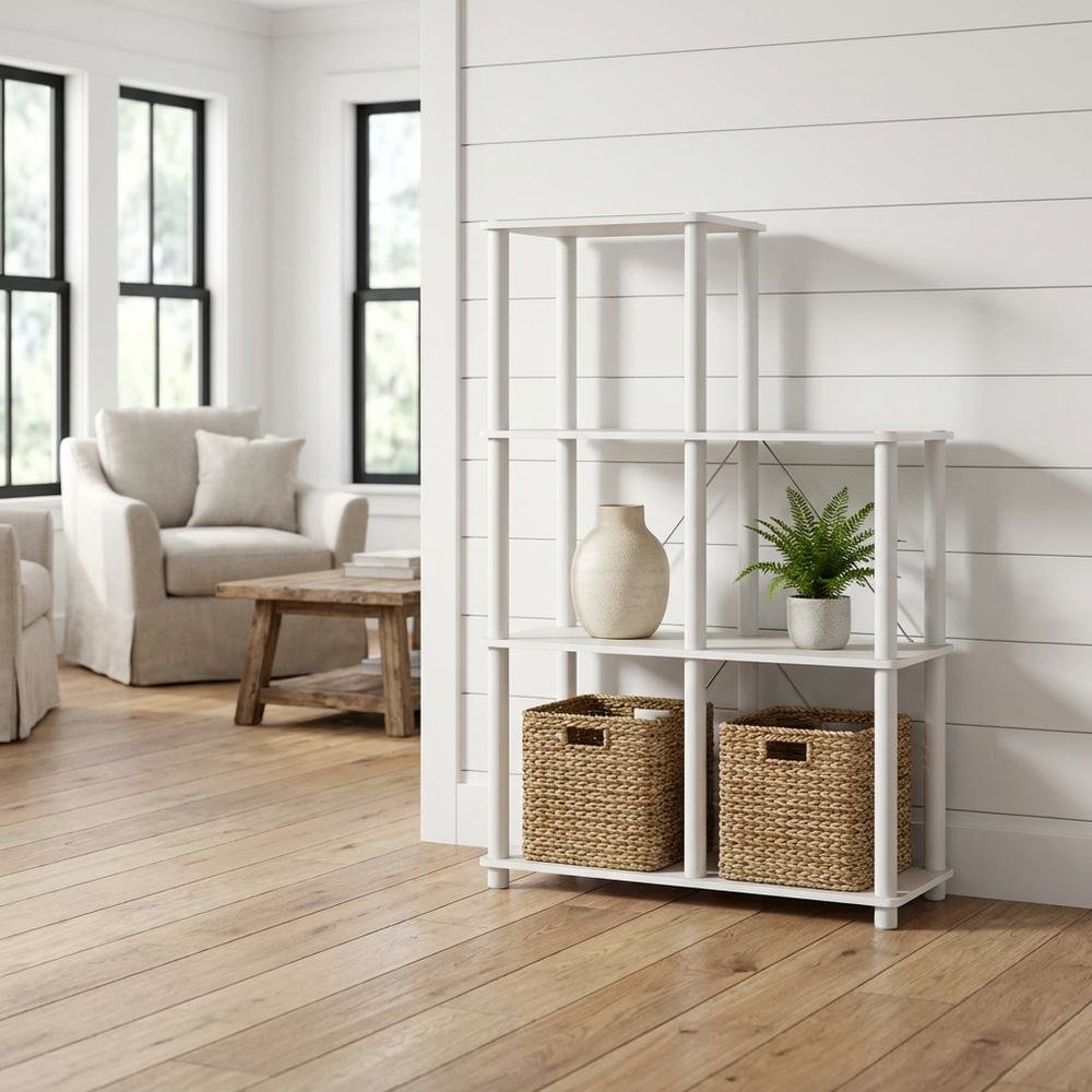 Wooden 5-Cube Bookcase with Open Shelving for Organizing Livingspace