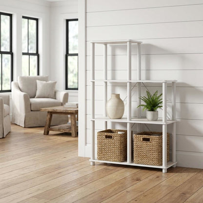 Wooden 5-Cube Bookcase with Open Shelving for Organizing Livingspace