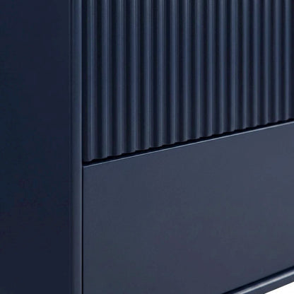Blue TV Stand for 65-inch TVs with 3 Drawers in Engineered Wood