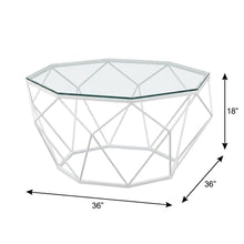White Glass Top Coffee Table with Steel Frame and Tempered Glass Surface