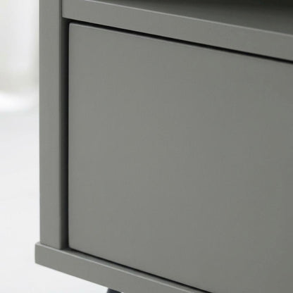 Modern Gray Wood Corner TV Stand with Multi-Storage Compartments