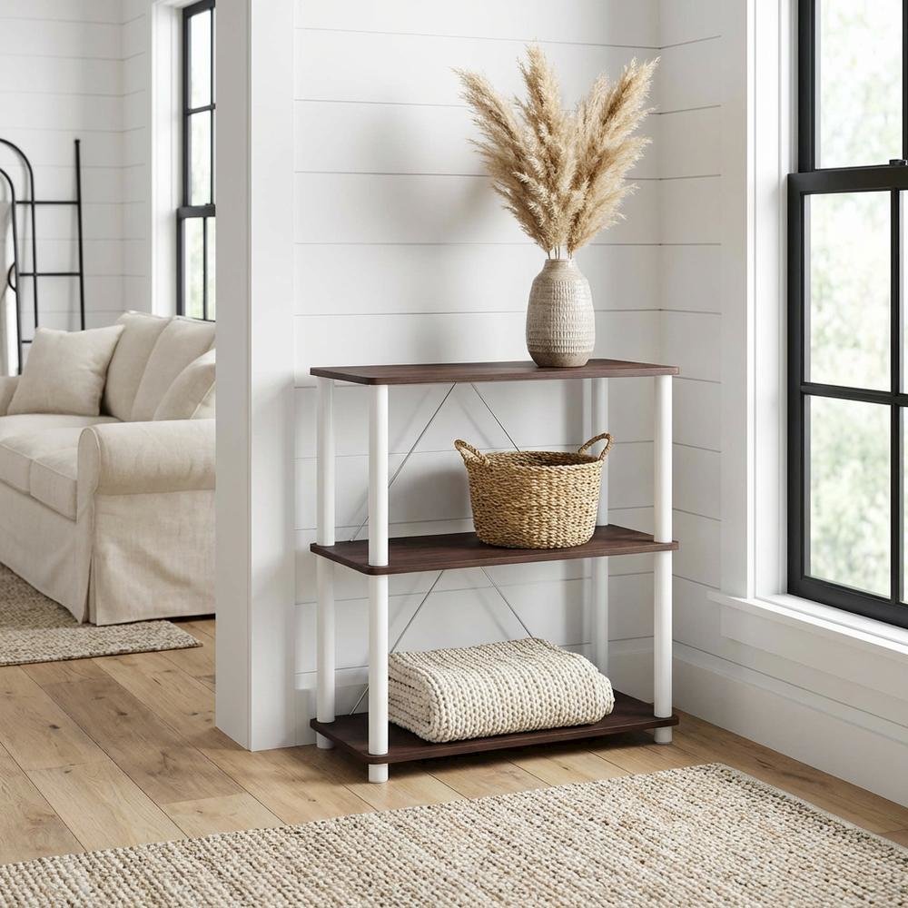 Wooden 3-Tier Bookcase with Open Shelves for Home Storage