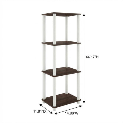 Wooden 4-Tier Open Bookcase with Spacious Shelves for Living Room or Office