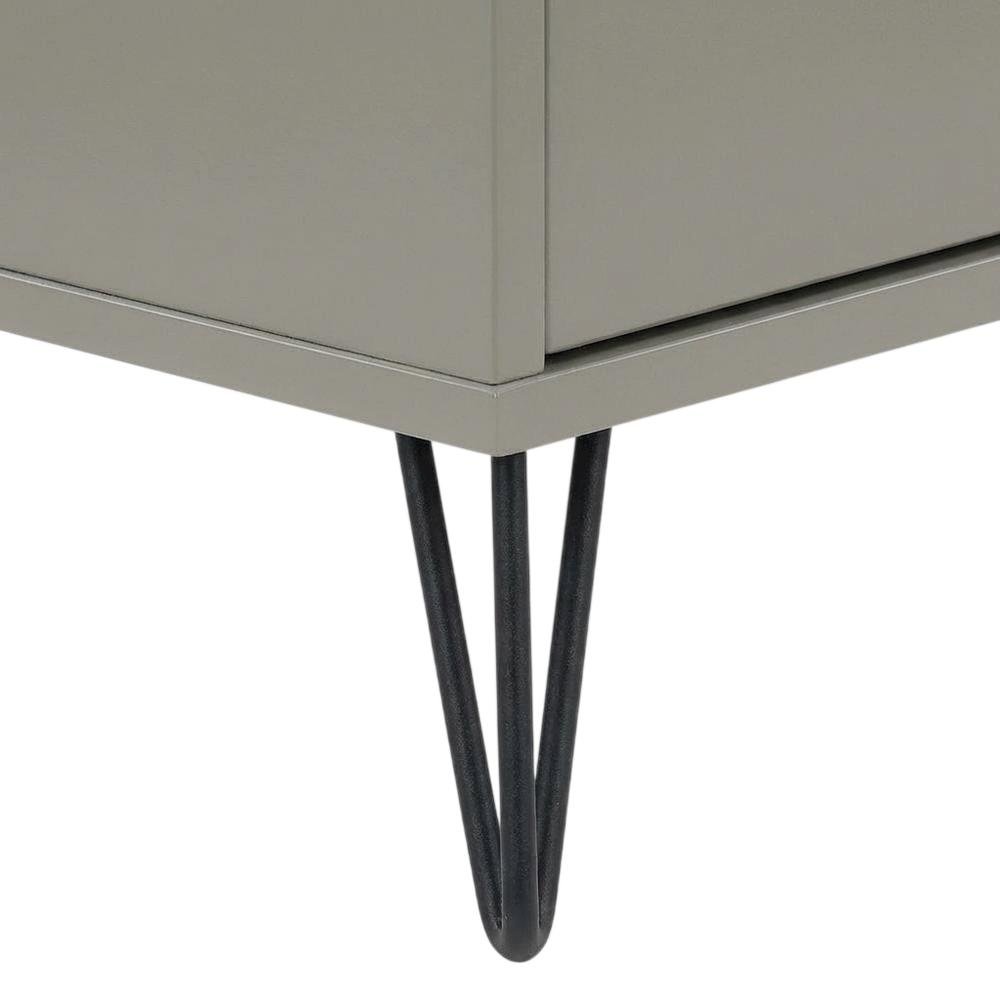 Modern Gray Wood Corner TV Stand with Multi-Storage Compartments