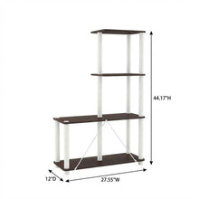 Wooden 4-Cube Shelves Open Bookcase with Storage Compartments
