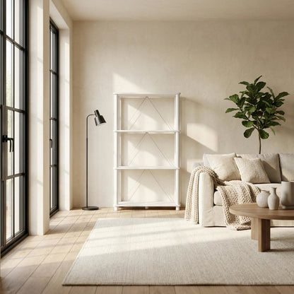 Wooden 4-Tier Bookcase with Open Shelves for Stylish Storage