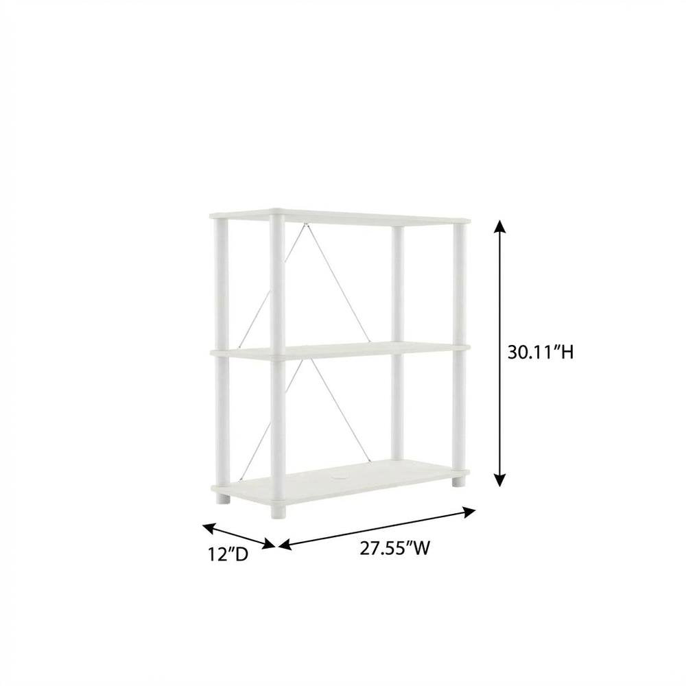 Wood 3-Tier Bookcase with Open Shelves for Living Room or Office Spaces
