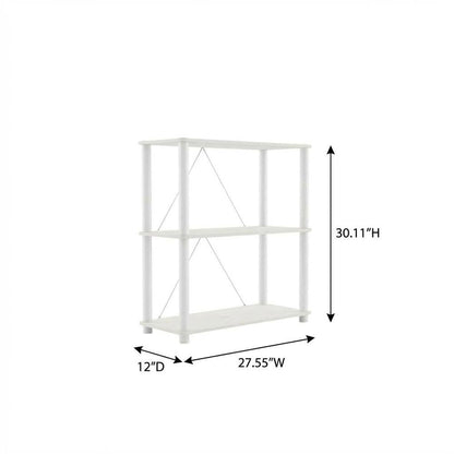 Wood 3-Tier Bookcase with Open Shelves for Living Room or Office Spaces