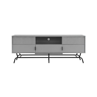 Contemporary Gray TV Stand, TVs up to 65 inches, engineered wood construction