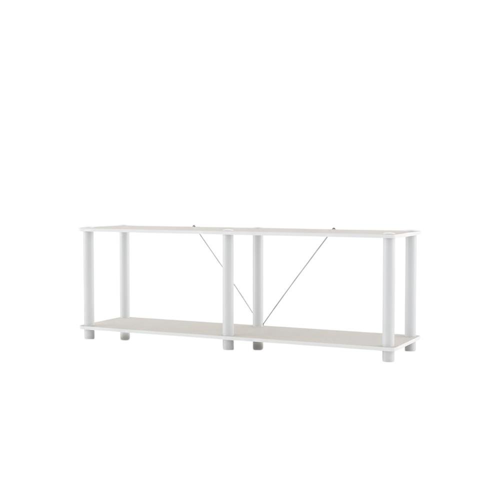 Wood 2-Tier Open Shelves Bookcase with Spacious Storage
