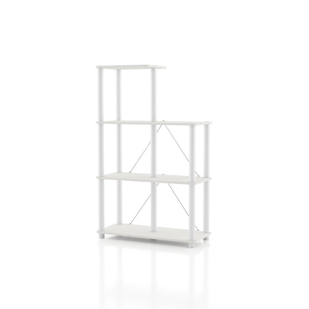 White Bookcase – 5 Cube Storage Organizer with Open Cubby Shelf Design