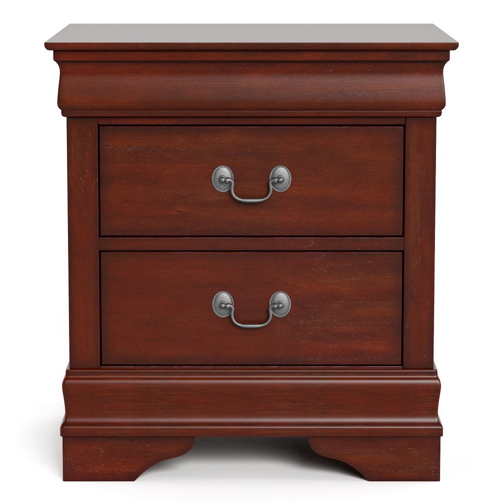 Brown Wooden Nightstand with 2 Drawers – Small 21.7 Inch Wide Bedroom Nightstand