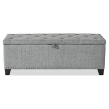 Gray Ottoman with Storage – Upholstered Storage Bench for Bedroom, Entry