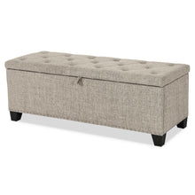 Light Brown Ottoman with Storage – Upholstered Storage Bench for Bedroom, Entry