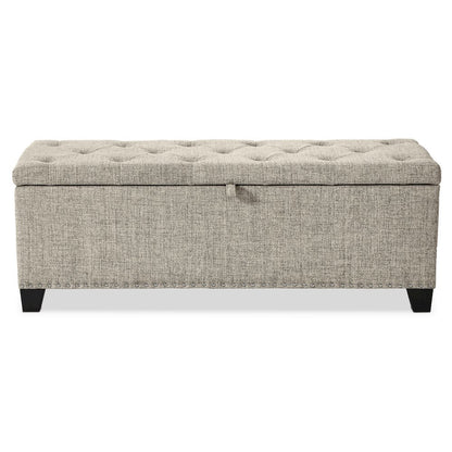 Light Brown Ottoman with Storage – Upholstered Storage Bench for Bedroom, Entry