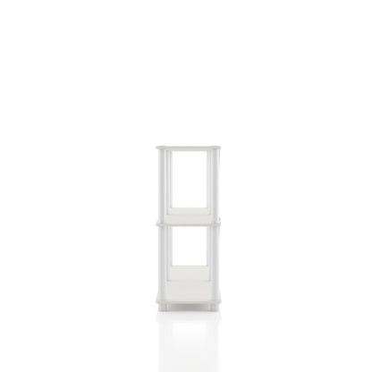 White Standing Shelf – 3 Tier Display Shelf with Horizontal Bookshelf Design