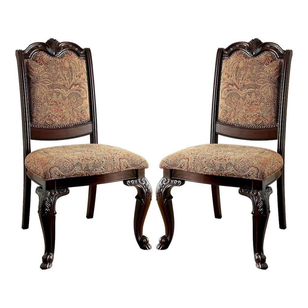 Brown Upholstered Dining Chairs Set of 2 Stylish Kitchen and Dining Room Chairs