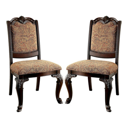 Brown Upholstered Dining Chairs Set of 2 Stylish Kitchen and Dining Room Chairs