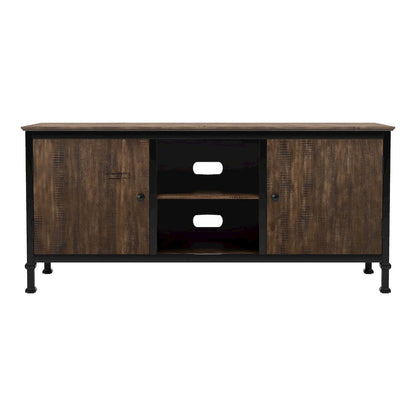 Brown Industrial TV Stand – 60 Inch Wide Entertainment Center For Living Room