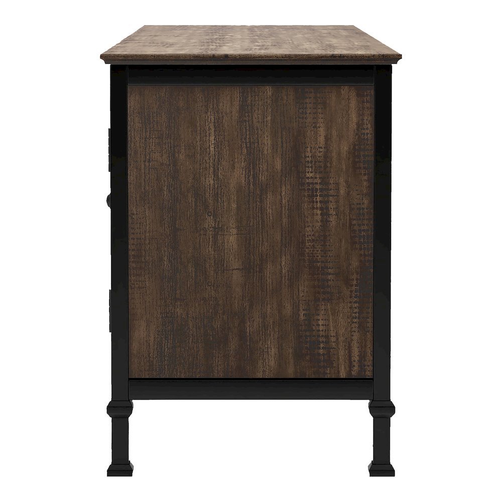 Brown Industrial TV Stand – 60 Inch Wide Entertainment Center For Living Room