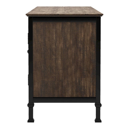 Brown Industrial TV Stand – 60 Inch Wide Entertainment Center For Living Room